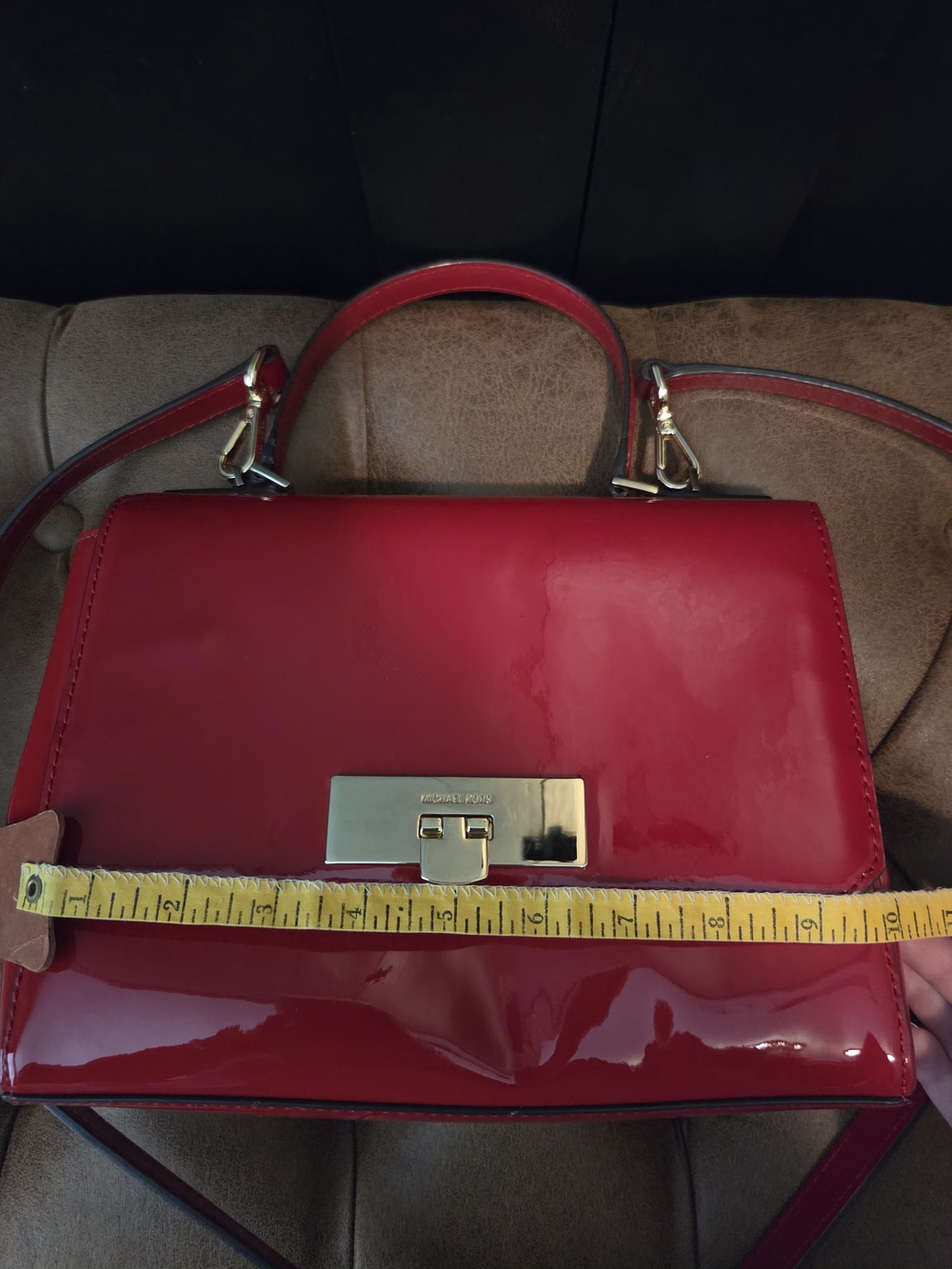Michael Kors Callie Glossy Red Patent Leather Satchel - Picture 6 of 15
